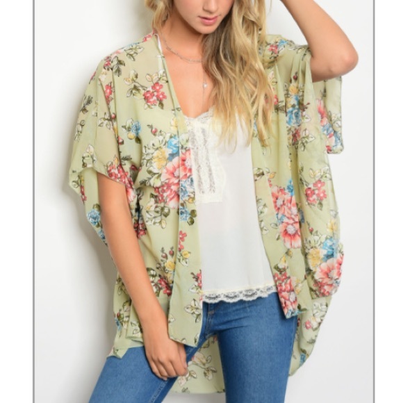 🌺🌸🌺🌸Sage Floral Kimono🌸🌺🌸🌺 - Picture 1 of 2